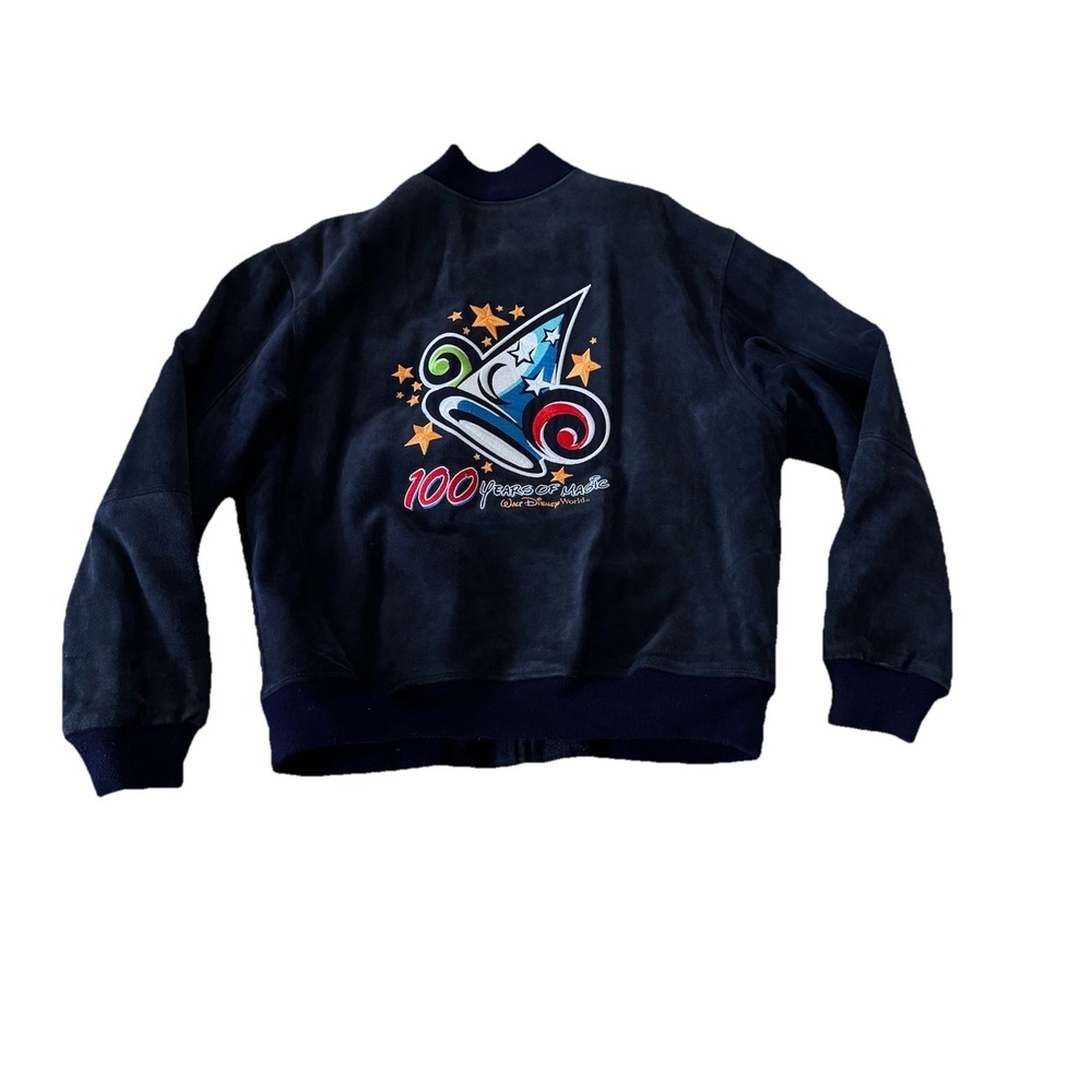 Walt Disney World 100‎ Years of Magic XL Suede Leather Coat Jacket Embroidered